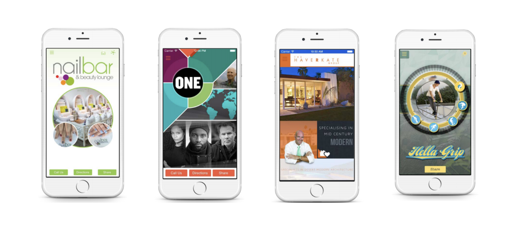Progressive web apps built for Nail Bar, ONE, The Haverkate Group and Hella Grip